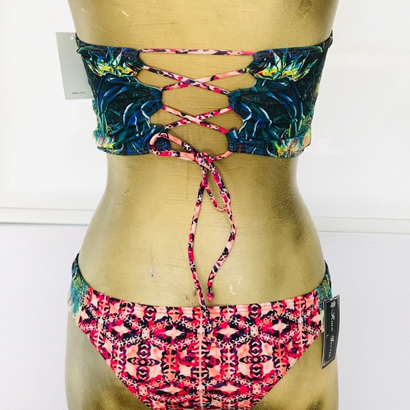 NWT 80s Inspired TROPICAL Status Print BIKINI L - Picture 4 of 16